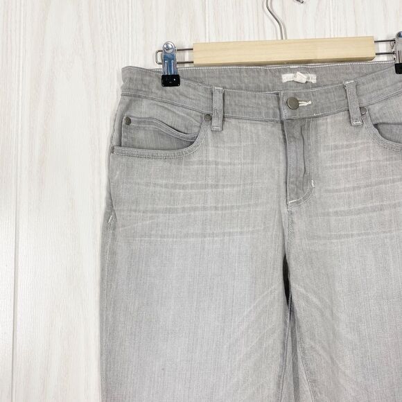 Eileen Fisher | Light Gray Mid-Rise Tampered Ankle Organic Cotton Jeans - Picture 3 of 7